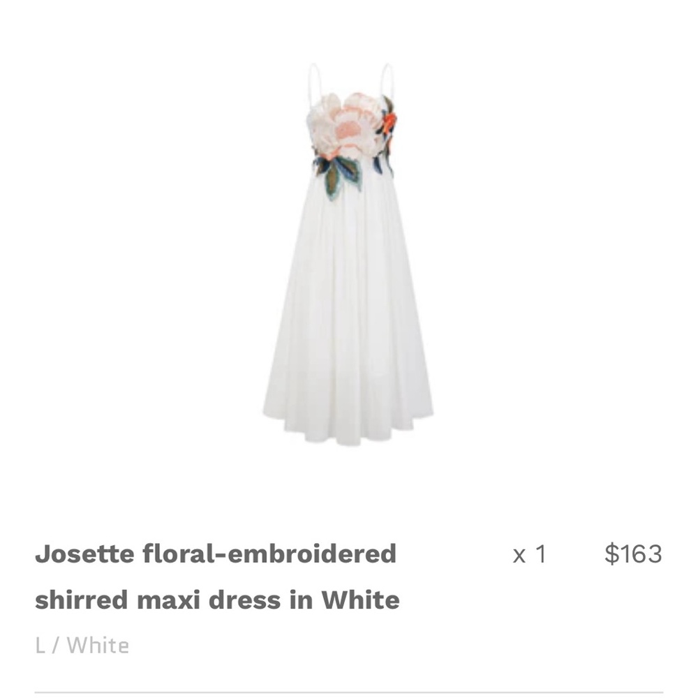 Floral Embroidered White Maxi Dress